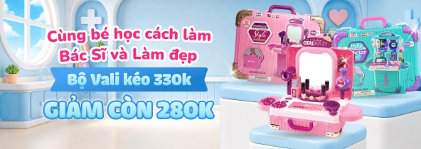 Cùng bé học cách làm Bác Sĩ và Làm đẹp Bộ Vali kéo 330k Giám còn 280k
